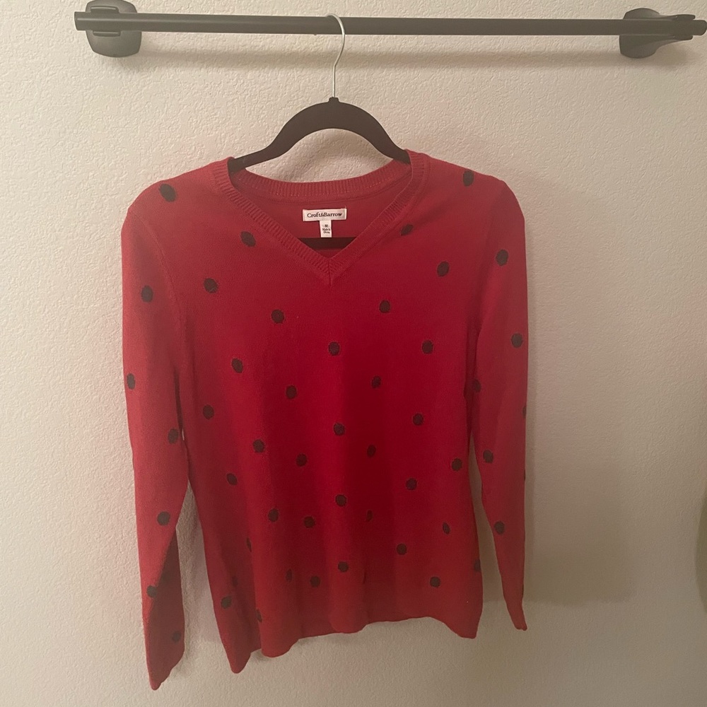 Red Polka Dot Croft & Barrow Sweater